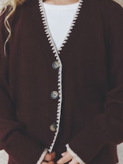 Burgundy Red Duck Cardigan - Image 4 of 4