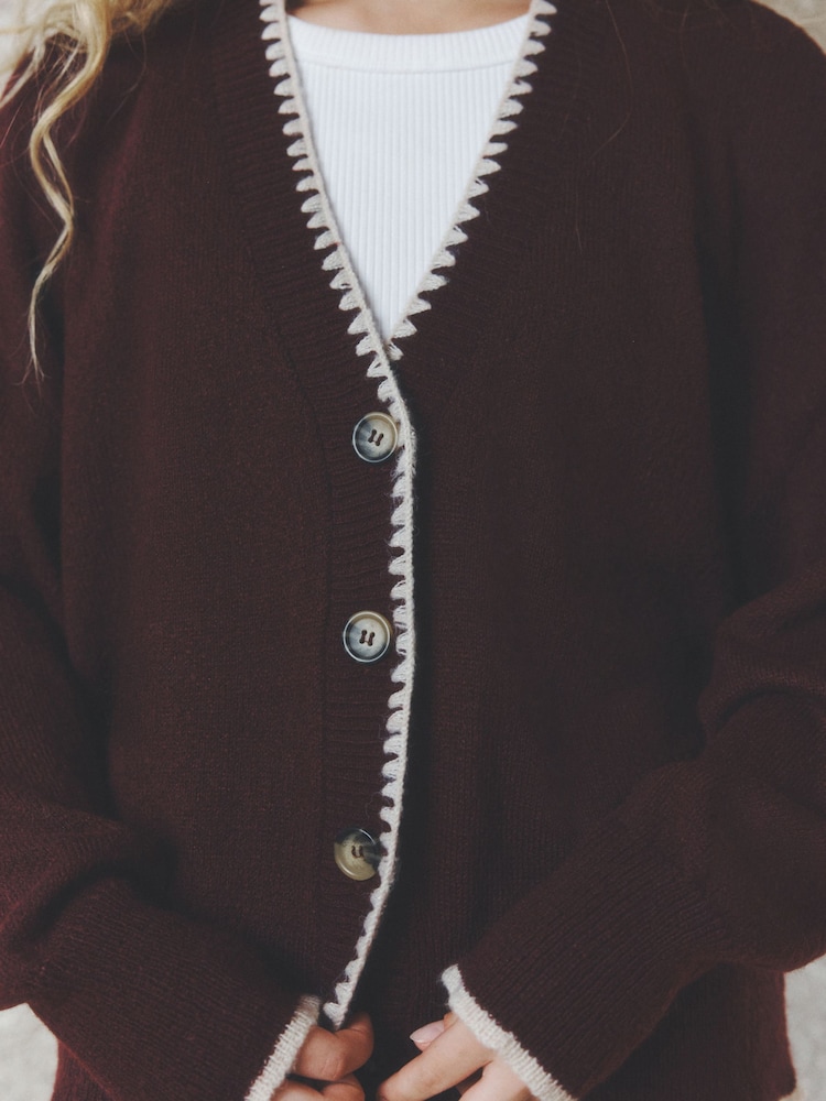 Burgundy Red Duck Cardigan - Image 4 of 4