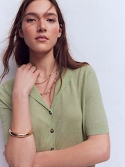 Boden Green Agnes Collar Linen Cardigan - Image 1 of 6