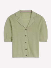 Boden Green Agnes Collar Linen Cardigan - Image 5 of 6