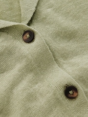 Boden Green Agnes Collar Linen Cardigan - Image 6 of 6