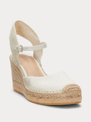 Lauren Ralph Lauren White Contrast Wedge Espadrille Sandals - Image 2 of 4