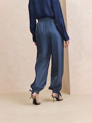 Navy Metallic Balloon Leg Trousers - Image 4 of 8