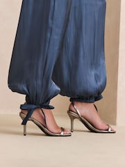 Navy Metallic Balloon Leg Trousers - Image 5 of 8