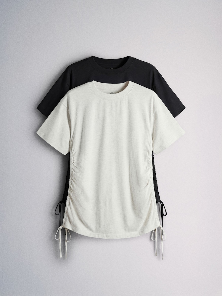 The Set 2 Pack Ruched Side Maternity T-Shirts - Imagen 1 de 5