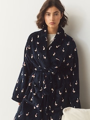Navy Ducks Supersoft Dressing Gown - Image 4 of 7