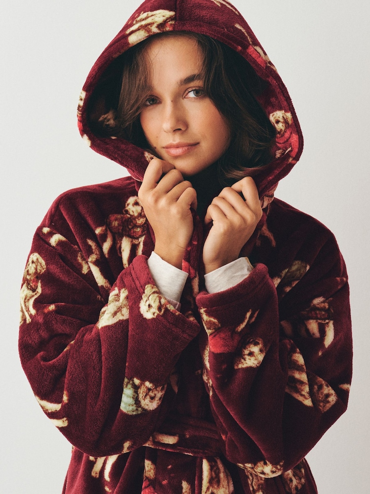 Burgundy Red Charlie The Cockapoo Cosy Dressing Gown - Image 2 of 7