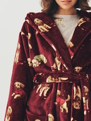 Burgundy Red Charlie The Cockapoo Cosy Dressing Gown - Image 3 of 7