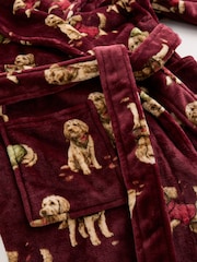 Burgundy Red Charlie The Cockapoo Cosy Dressing Gown - Image 6 of 7