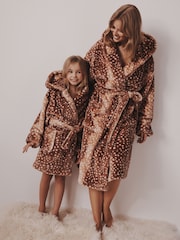 Rust Brown Deer Print Snow Dressing Gown - Image 2 of 6