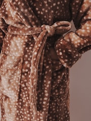 Rust Brown Deer Print Snow Dressing Gown - Image 6 of 6