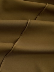 Olive Green Ponte Wide Leg Trousers With Button Detailing - Image 7 of 8