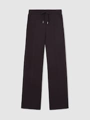 Reiss Grape Burgundy Jemma Premium Interlock Wide-Leg Joggers - Image 2 of 7