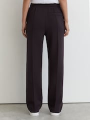 Reiss Grape Burgundy Jemma Premium Interlock Wide-Leg Joggers - Image 5 of 7