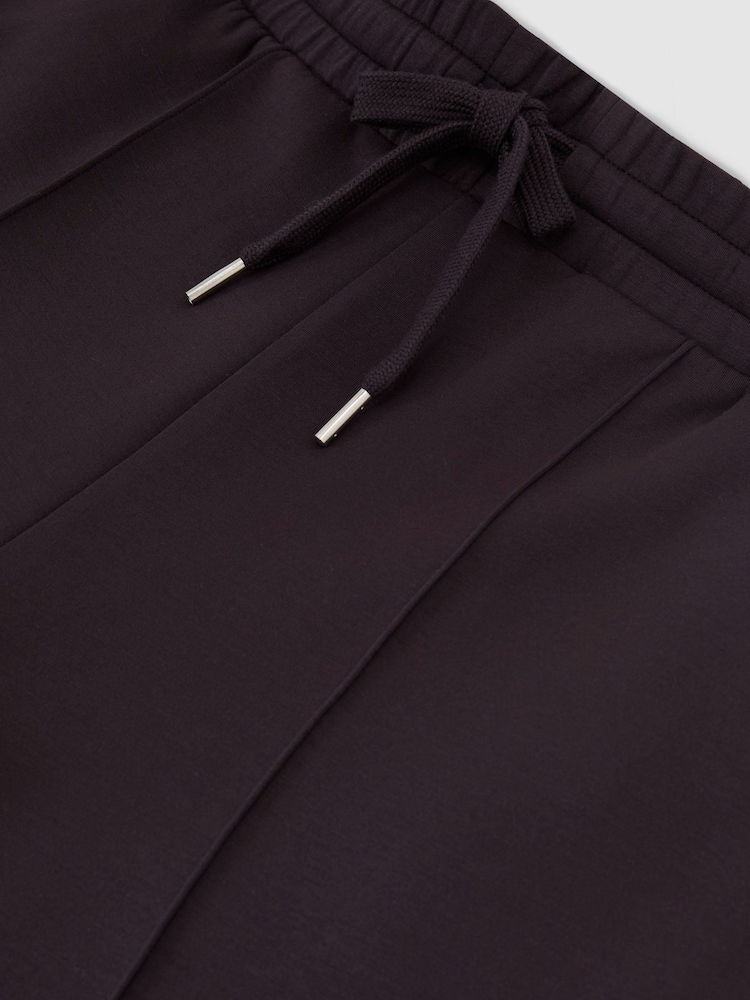 Reiss Grape Burgundy Jemma Premium Interlock Wide-Leg Joggers - Image 7 of 7