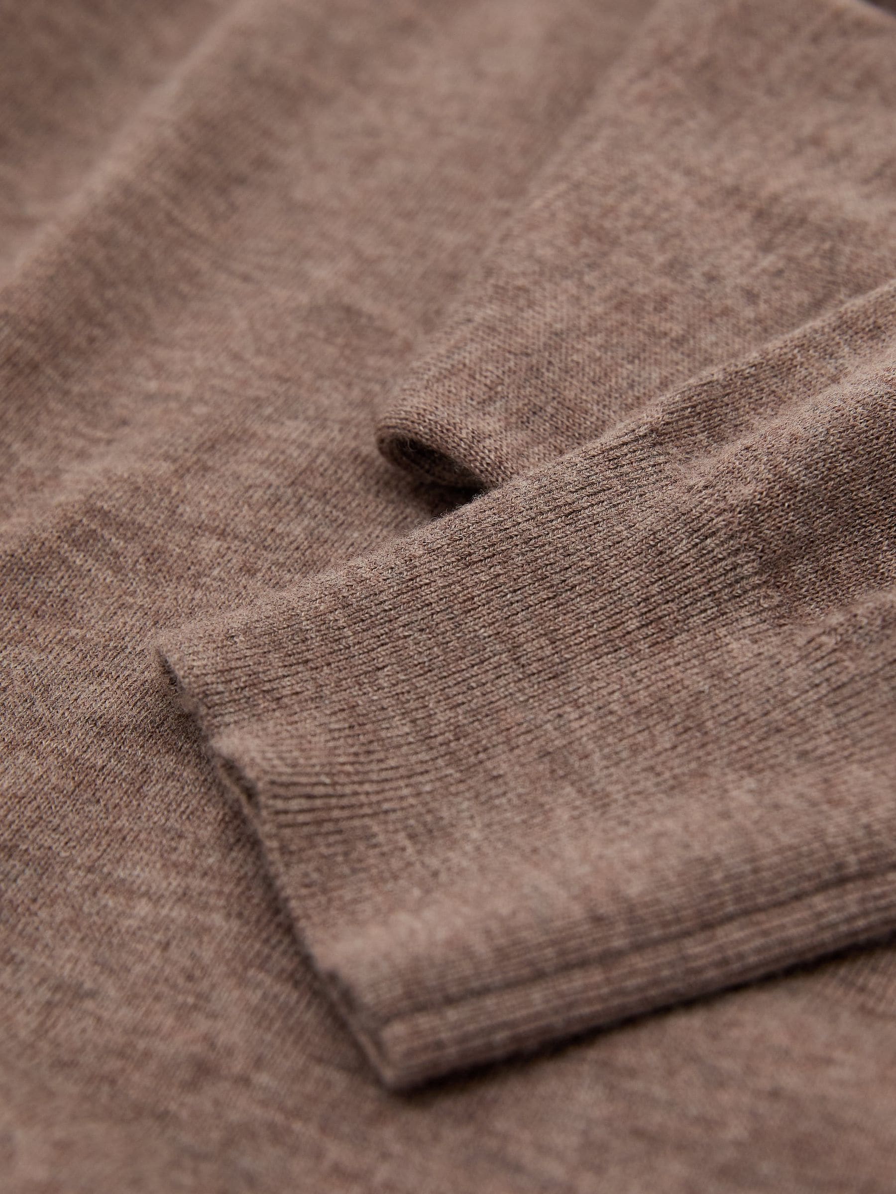 Buy Reiss Mocha Brown Paris Merino Wool V-Neck Jumper from the