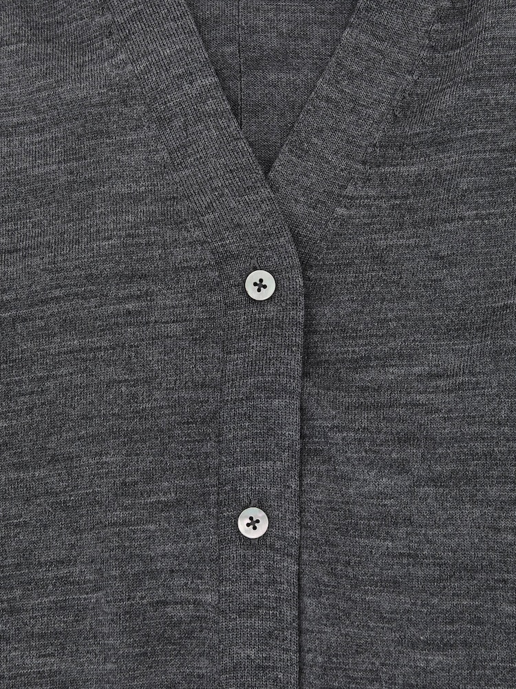 Reiss Charcoal Grey Simi Merino Wool V-Neck Cardigan - Image 6 of 6 Reiss Charcoal Grey Simi Merino Wool V-Neck Cardigan - Image 6 of 6