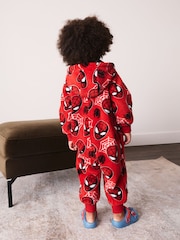 Red All Over Spiderman Fleece All-In-One (9mths-10yrs) - Image 2 of 3
