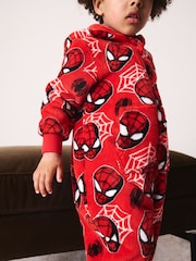 Red All Over Spiderman Fleece All-In-One (9mths-10yrs) - Image 3 of 3