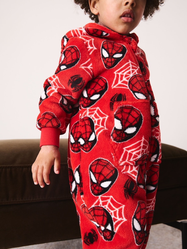 Red All Over Spiderman Fleece All-In-One (9mths-10yrs) - Image 3 of 3 Red All Over Spiderman Fleece All-In-One (9mths-10yrs) - Image 3 of 3