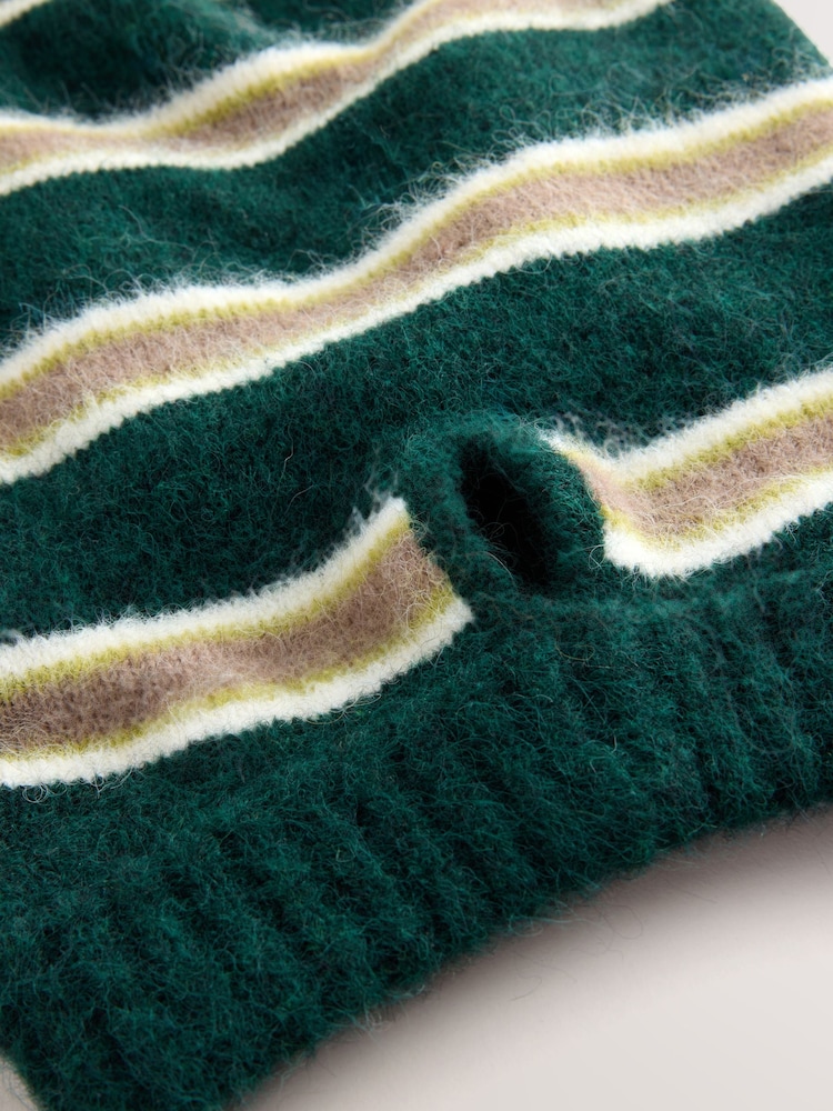 Green Stripe Knitted Pet Jumper - Image 9 of 9 Green Stripe Knitted Pet Jumper - Image 9 of 9