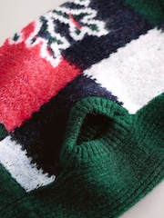 Verde/Multicolor - Christmas Snowflake Check Knitted Pet Jumper with Wool - Imagen 5 de 5