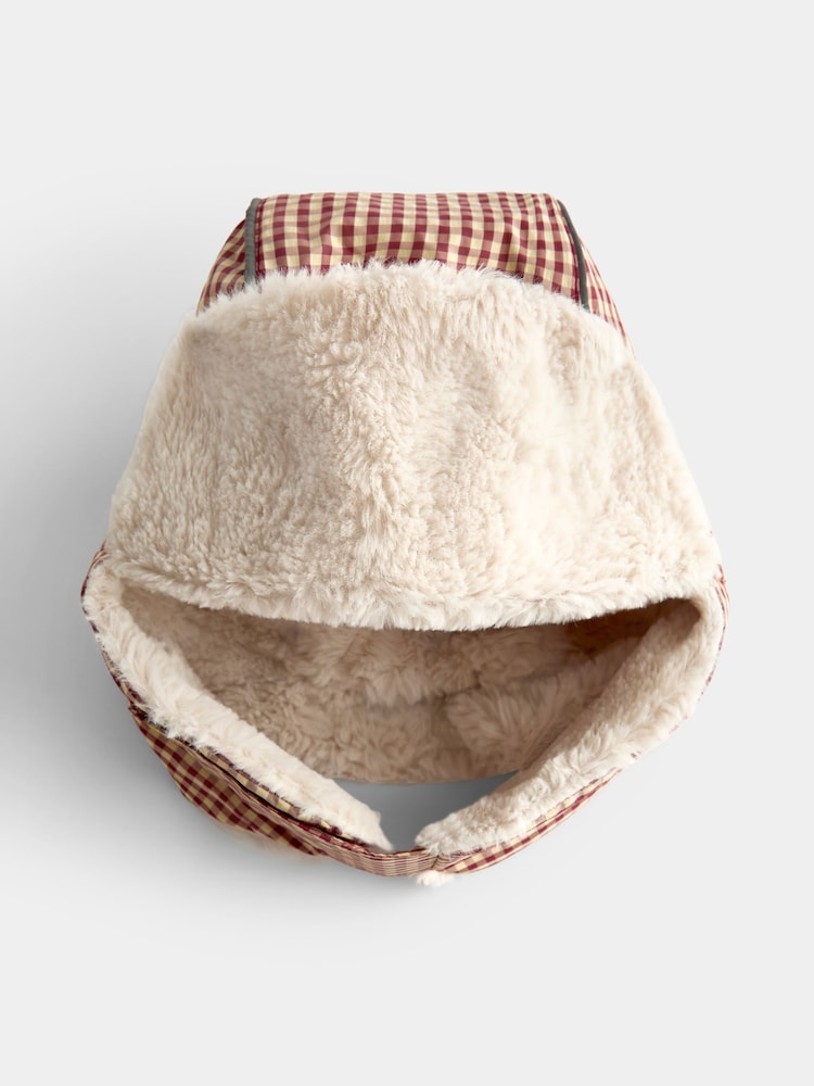 JoJo Maman Bébé Brown Gingham Cosy Trapper Hat - Image 1 of 3 JoJo Maman Bébé Brown Gingham Cosy Trapper Hat - Image 1 of 3