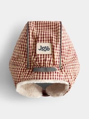 JoJo Maman Bébé Brown Gingham Cosy Trapper Hat - Image 2 of 3