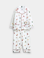 JoJo Maman Bébé White Christmas Letter to Santa Pyjamas - Image 1 of 8