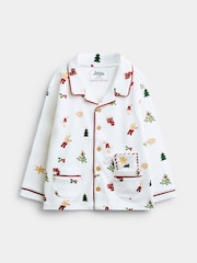JoJo Maman Bébé White Christmas Letter to Santa Pyjamas - Image 2 of 8