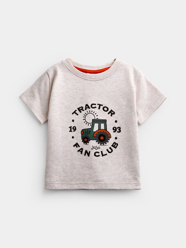 JoJo Maman Bébé Khaki Green Check Brushed Shirt & T-Shirt - Image 2 of 7