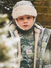 JoJo Maman Bébé Green Dinosaur Cosy Trapper Hat - Image 1 of 5