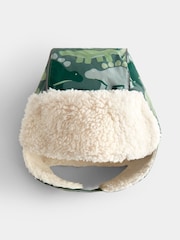 JoJo Maman Bébé Green Dinosaur Cosy Trapper Hat - Image 2 of 5