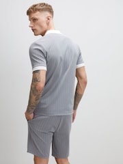 River Island Grey Slim Fit Pinstripe Polo Shirt - Image 2 of 2