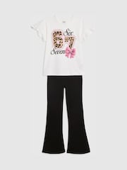 River Island Frill T-Shirt And Kickflare Set - Imagen 3 de 5