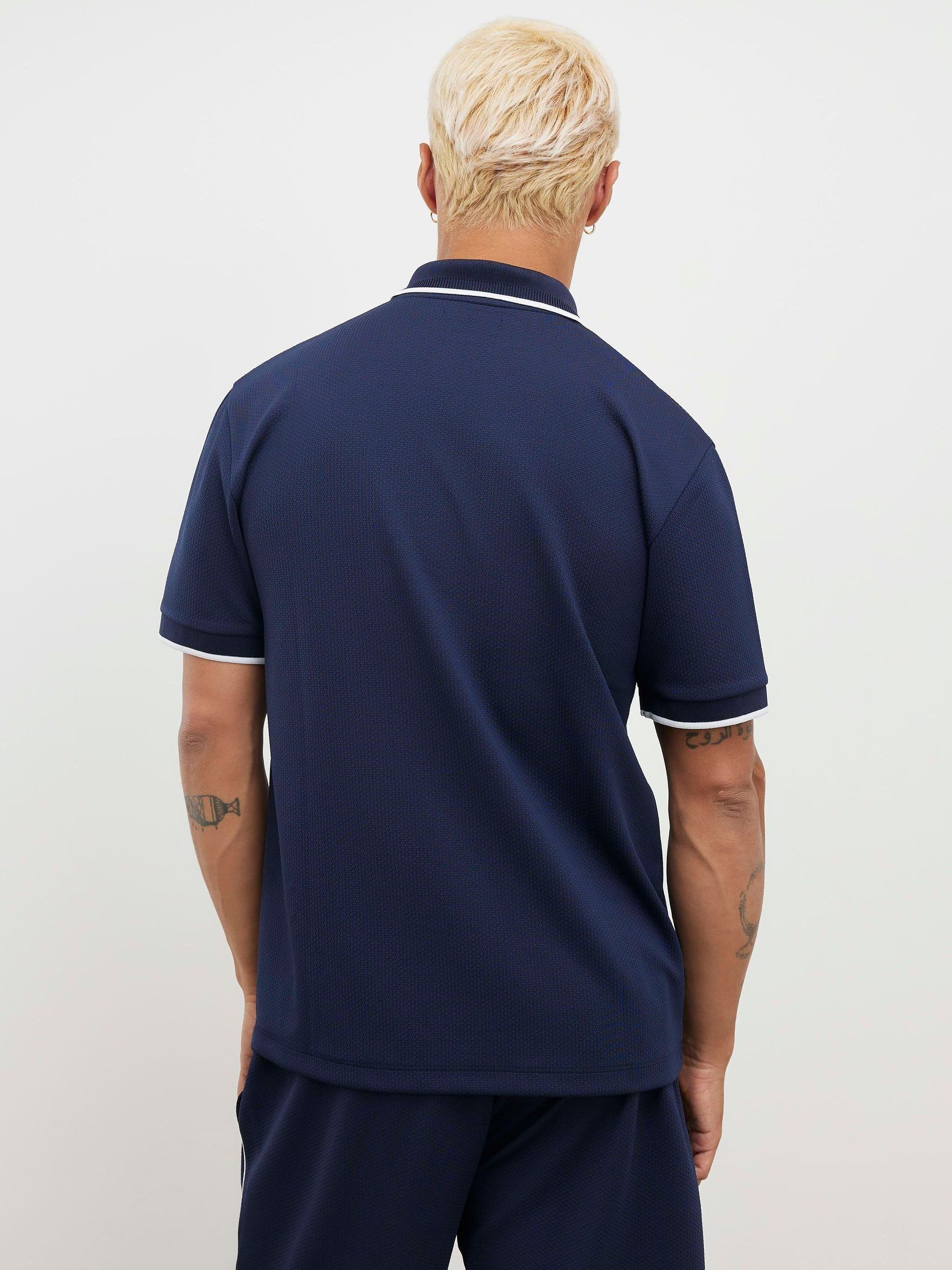 Comprar Camisa polo River Island Texturizada com Zíper de caimento