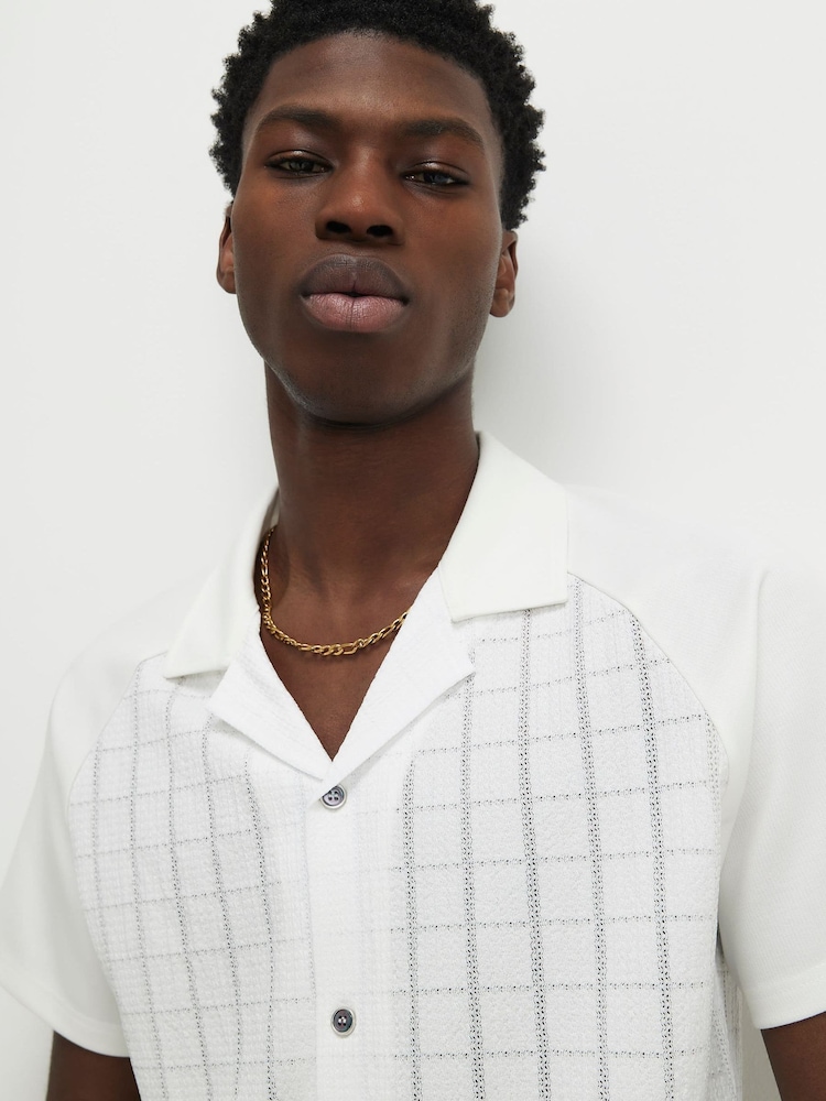 River Island Muscle Raglan Texture Shirt - Imaginea 1 din 4