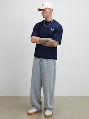 River Island Blue Oversized Casa Resort T-Shirt - Image 2 of 4