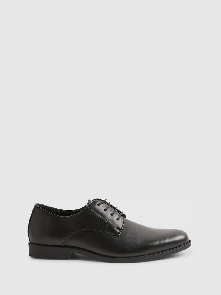 River Island Black Faux Leather Formal Derby Shoes - Image 1 of 3