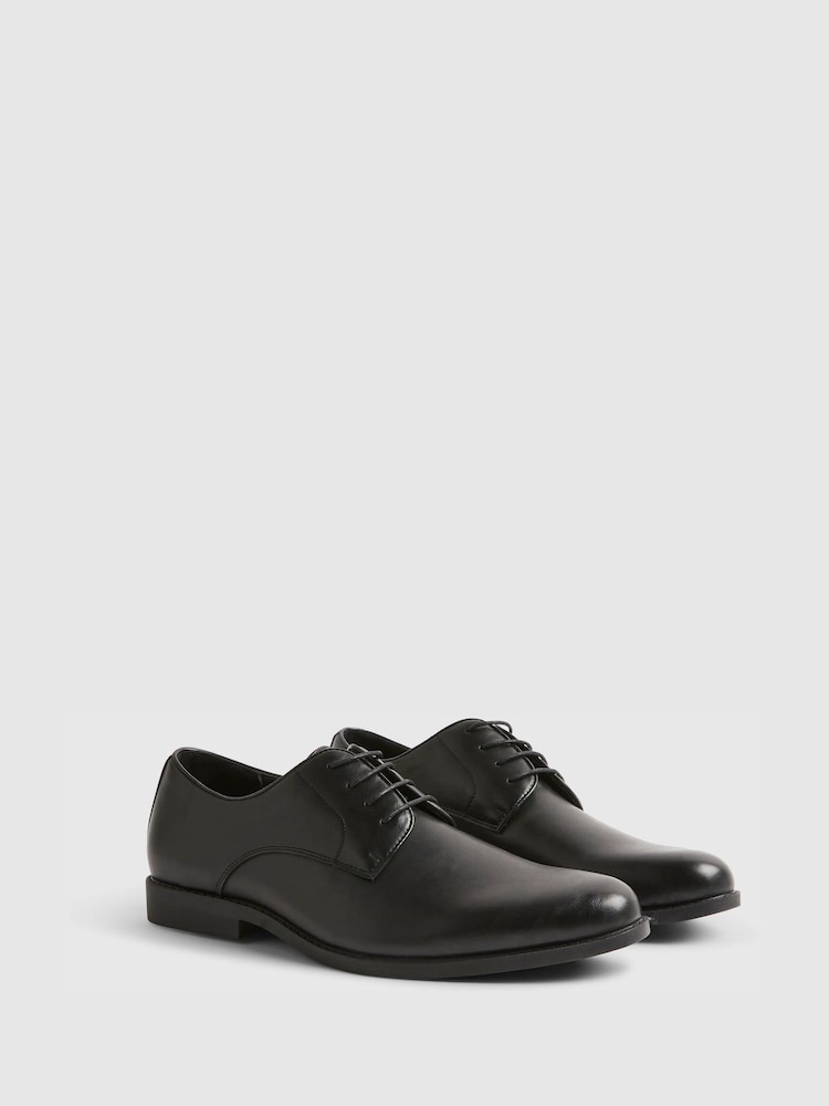 River Island Black Faux Leather Formal Derby Shoes - Image 2 of 3