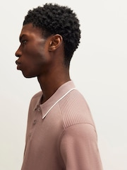 River Island Pink Slim Fit Tipped Polo Shirt - Image 4 of 4