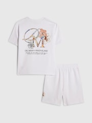 River Island White Del Maar T-Shirt & Shorts Set - Image 3 of 5