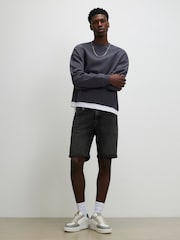 ブラック - River Island スリムウォッシュドデニムショートパンツ - 画像 3 / 4