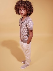 River Island Natural Geo Print Knitted Shirt - Image 2 of 6