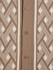 River Island Natural Geo Print Knitted Shirt - Image 5 of 6