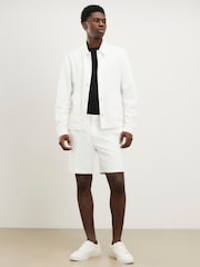 River Island White Slim Fit Textured Overshirt - Image 3 of 4