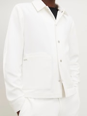 River Island White Slim Fit Textured Overshirt - Image 4 of 4