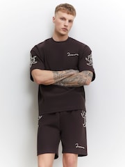 River Island Brown Oversized Luminis T-Shirt - Image 1 of 4