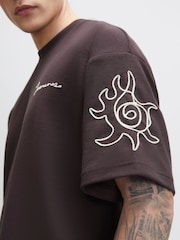 River Island Brown Oversized Luminis T-Shirt - Image 3 of 4