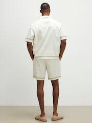 River Island Cream Embrodierred Palm Pull On Shorts - Image 4 of 4